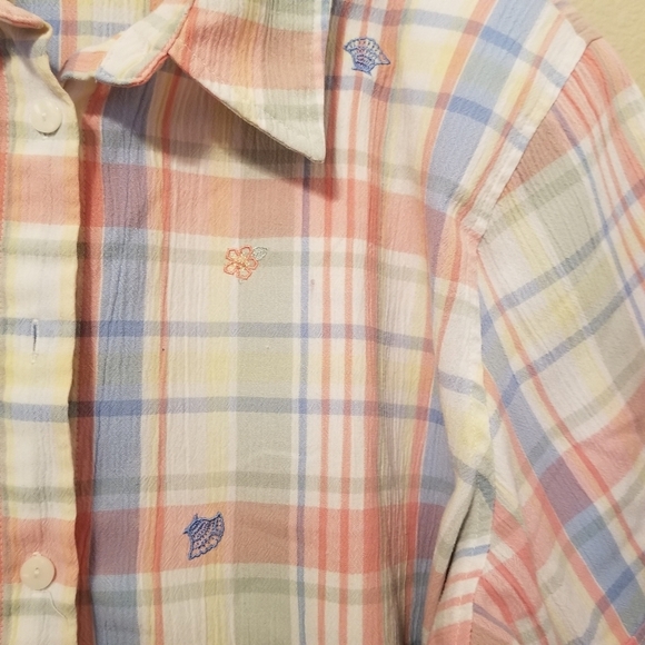 ALFRED DUNNER Woman 20W  Button Down Plaid Shirt Blouse RN 19232 - Picture 3 of 8